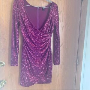 Windsor Wine Sequin Cocktail Dress